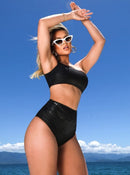 Biquíni Hot Pant Um Ombro Só Preto Cobra